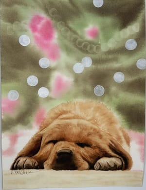 Watercolor Christmas Puppy Tutorial