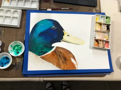 Watercolor Duck Painting