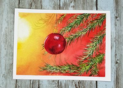 Watercolor Christmas Ornament