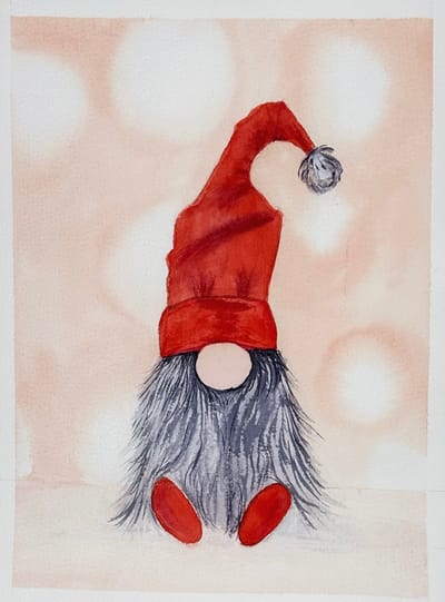 Whimsical Gnomes and Dreamy Lights: A Watercolor Tale