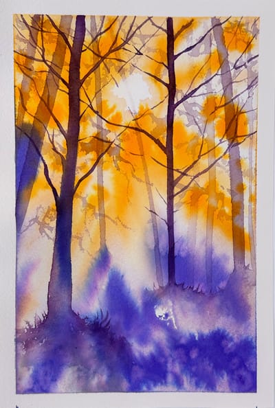 Watercolor Forest with Liquid Watercolors